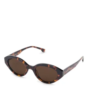 La Villette Rosaire brown tortoise oval sunglasses with brown lenses