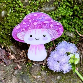 Lilac Shroomie - Mini Brooch - Set of 2