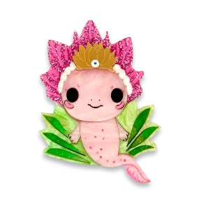 Marshmallow Axolotl  - brooch