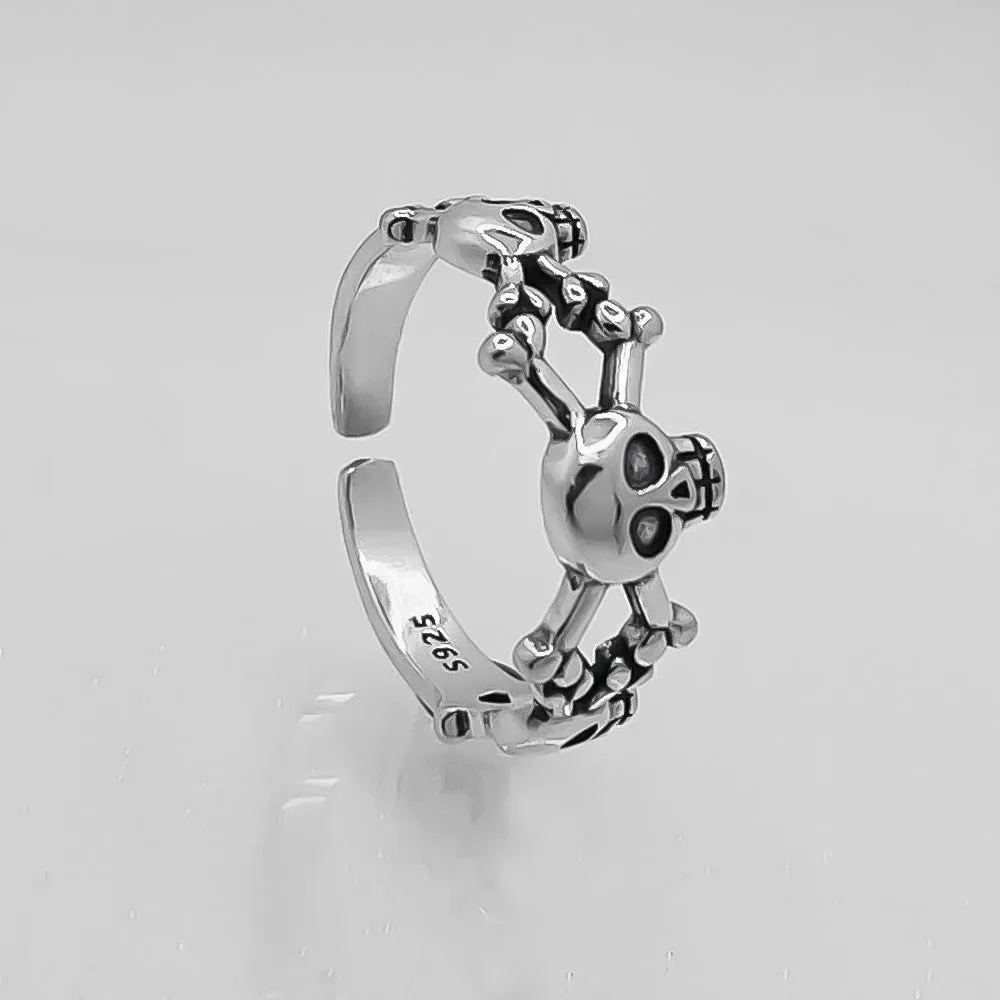 Mechanical Skeleton Skull Open Ring