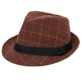 Men's Cut&Sew Fedora w/Grosgrain Band & Knot