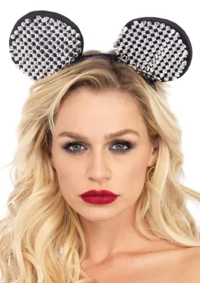 Metallic Studded Mouse Ears Headband