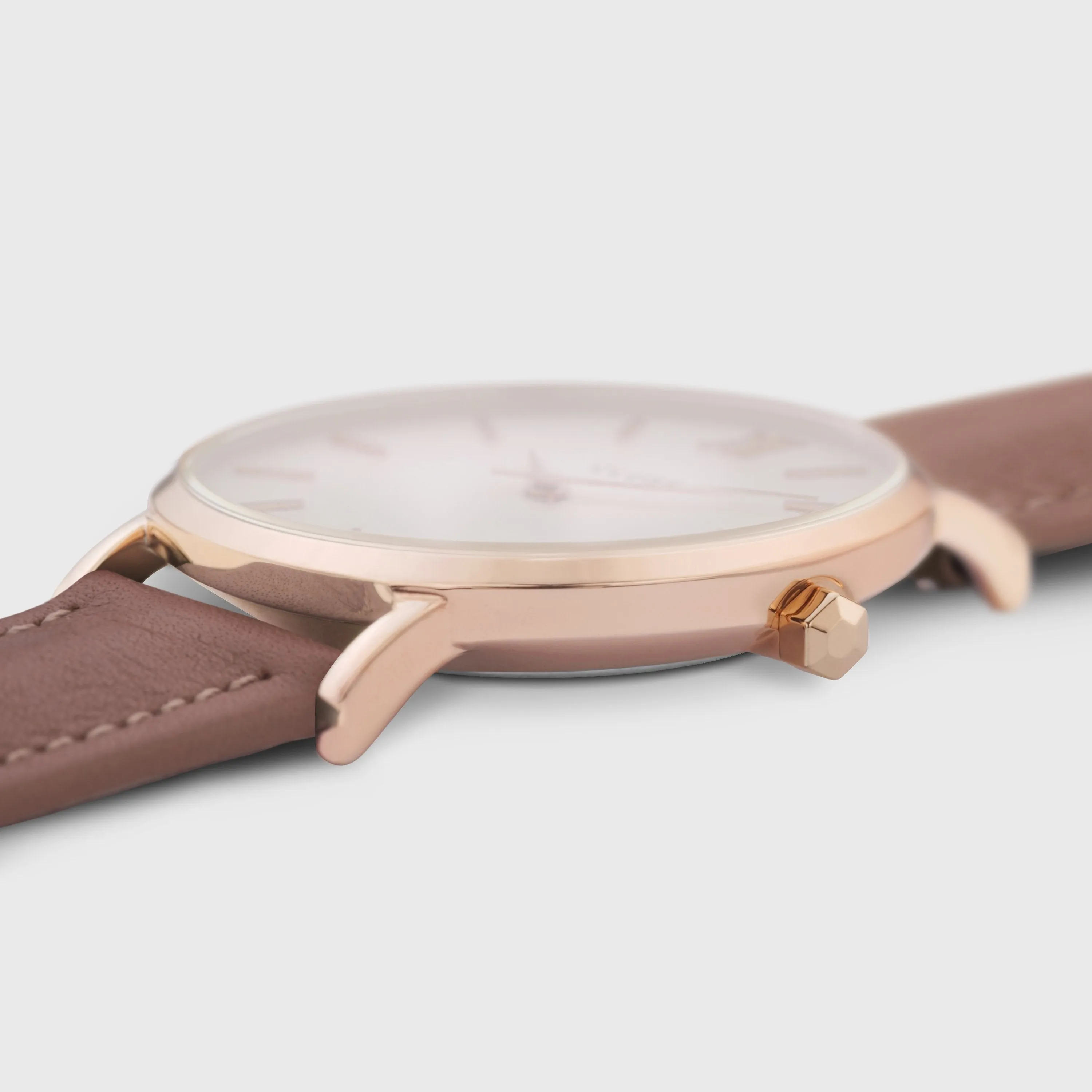 Minuit Leather Rose Gold White/Caramel