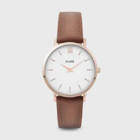 Minuit Leather Rose Gold White/Caramel