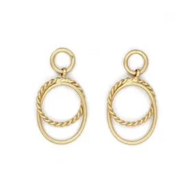 Nautical Style Brass Gold Hoop Earrings