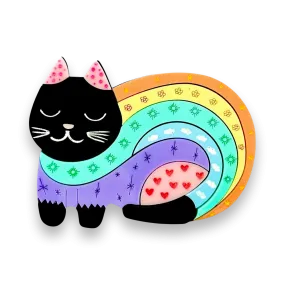 Oliver the meow-gical 🌈 - brooch