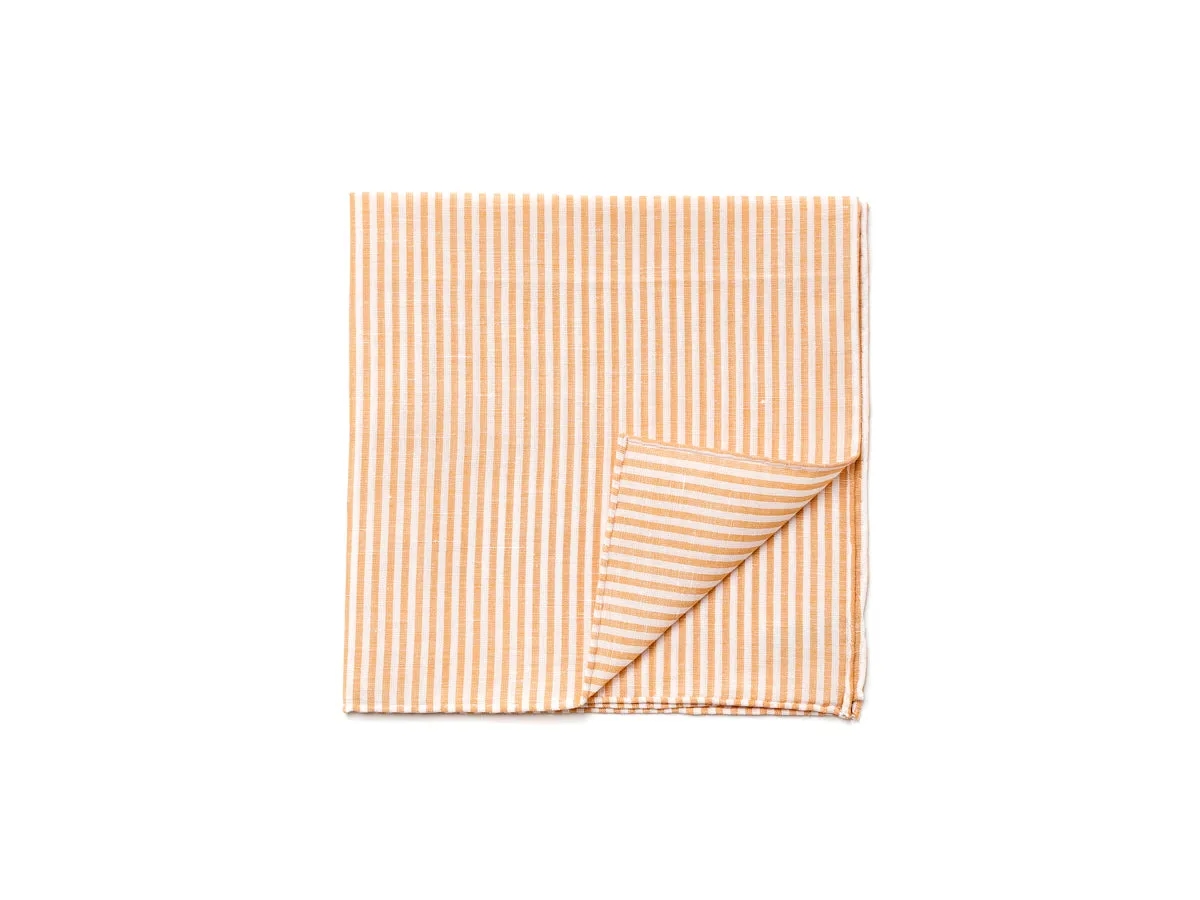 Orange-White Striped Pocket Square