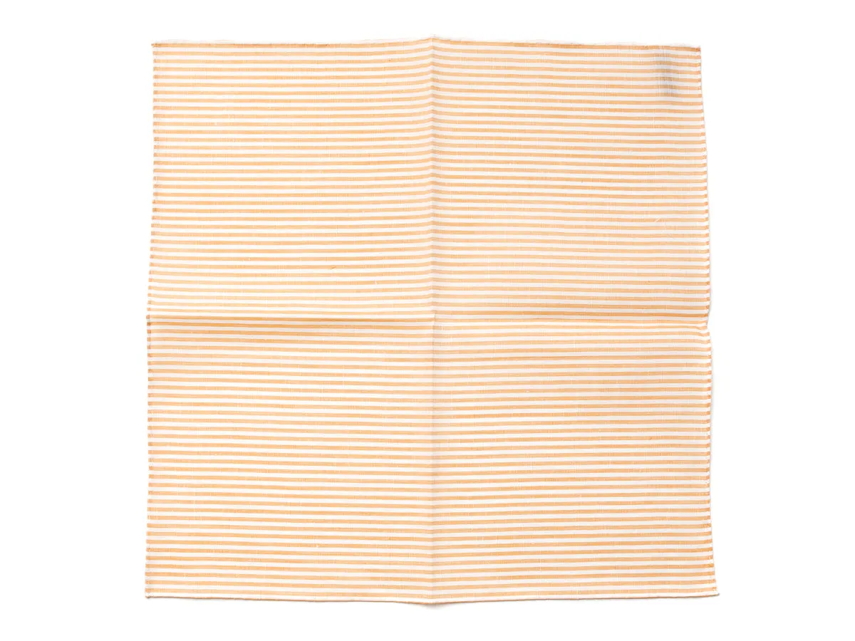 Orange-White Striped Pocket Square