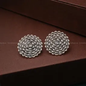 Oxidized Dahlia Flower Earstud - 1748