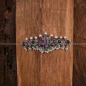 OXIDIZED RANI JASMINE CHOKER - 1327