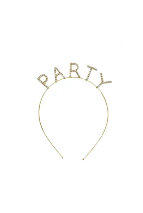 PARTY Headband - Gold & Rhinestone