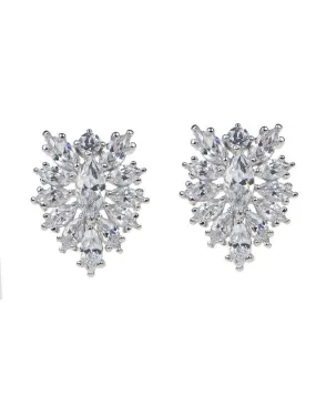 Pear CZ Cluster Earrings