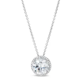 Perfect Halo 5 Carat Diamond Crystalline Necklace