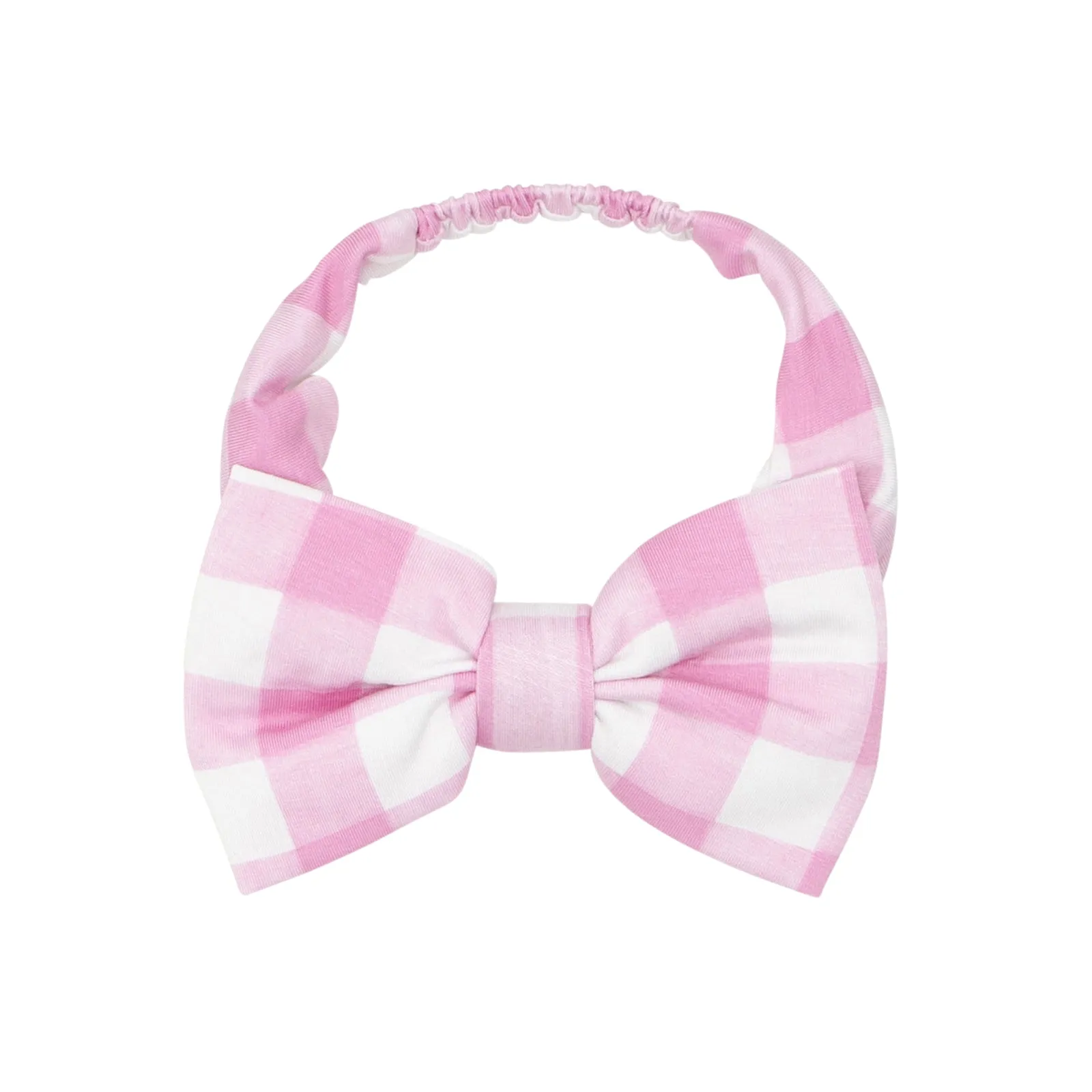 Pink Gingham Luxe Bow Headband