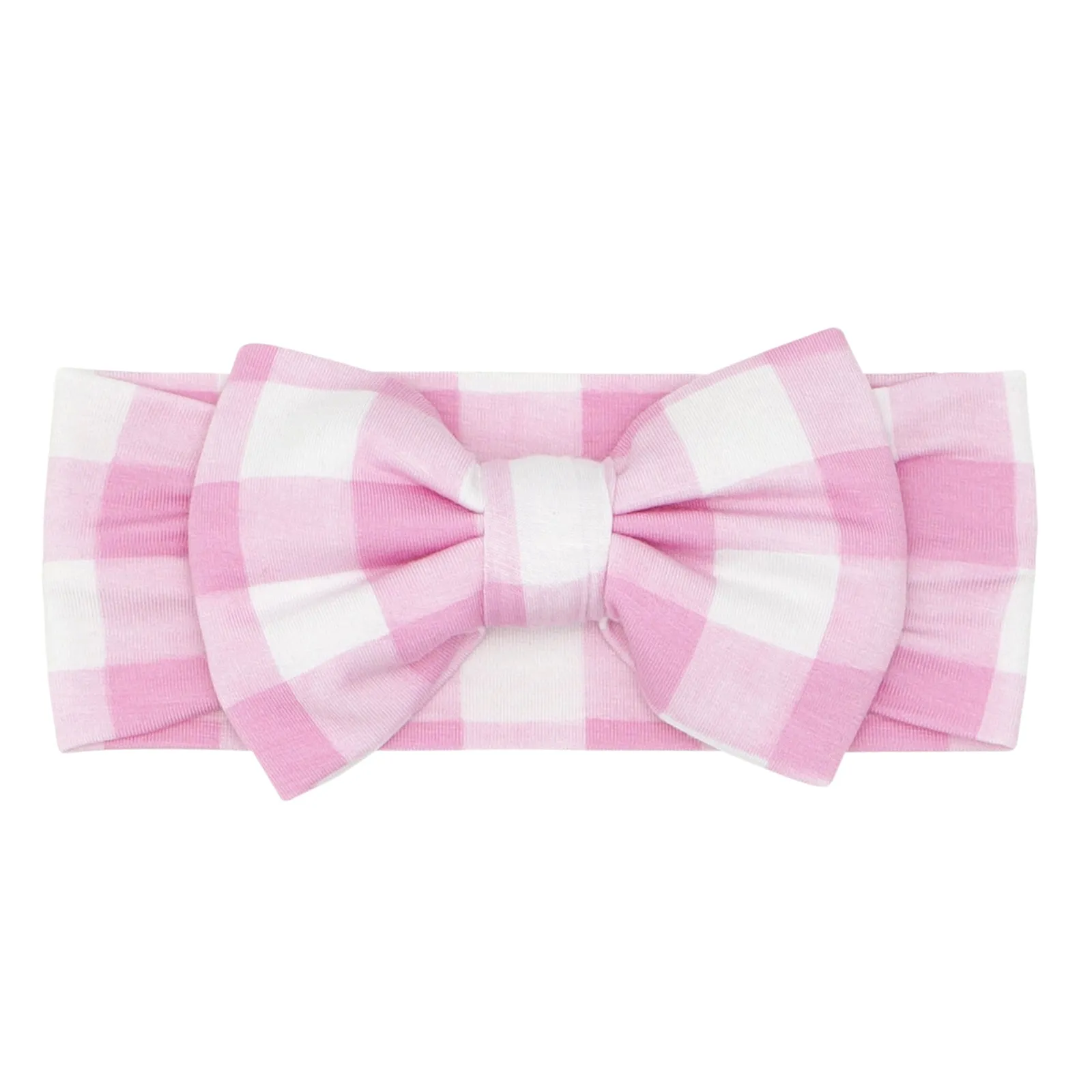 Pink Gingham Luxe Bow Headband