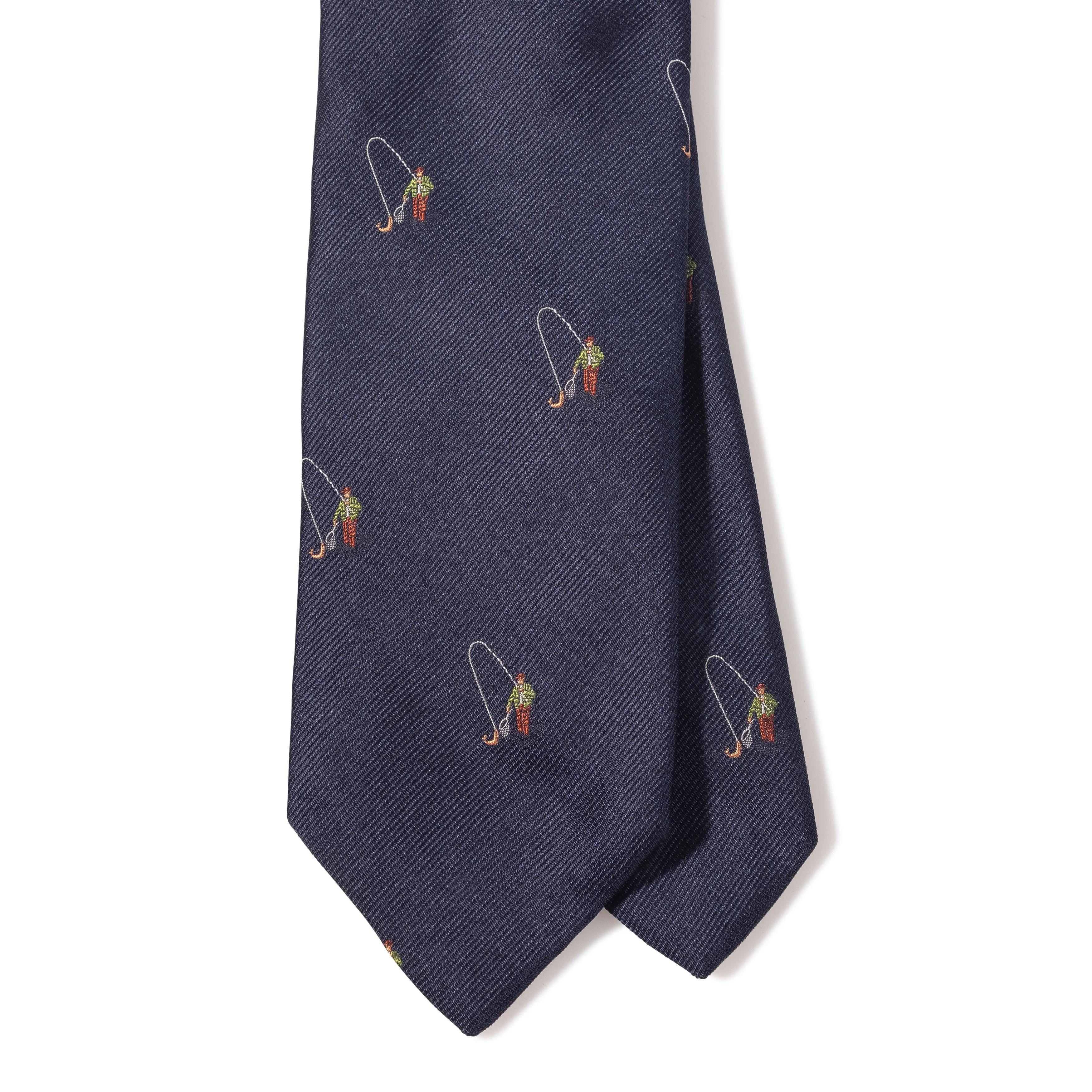 Silk Woven Fishing Tipped Tie