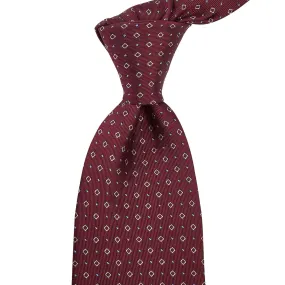 Sovereign Grade Oxblood Alternating Square Dot Jacquard Tie