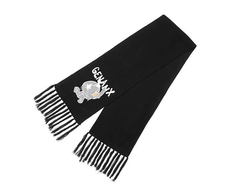 Street Reversible Woolen Letter Print Tassel Scarves