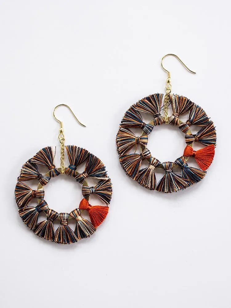 Turning Tassel Earrings - Multi