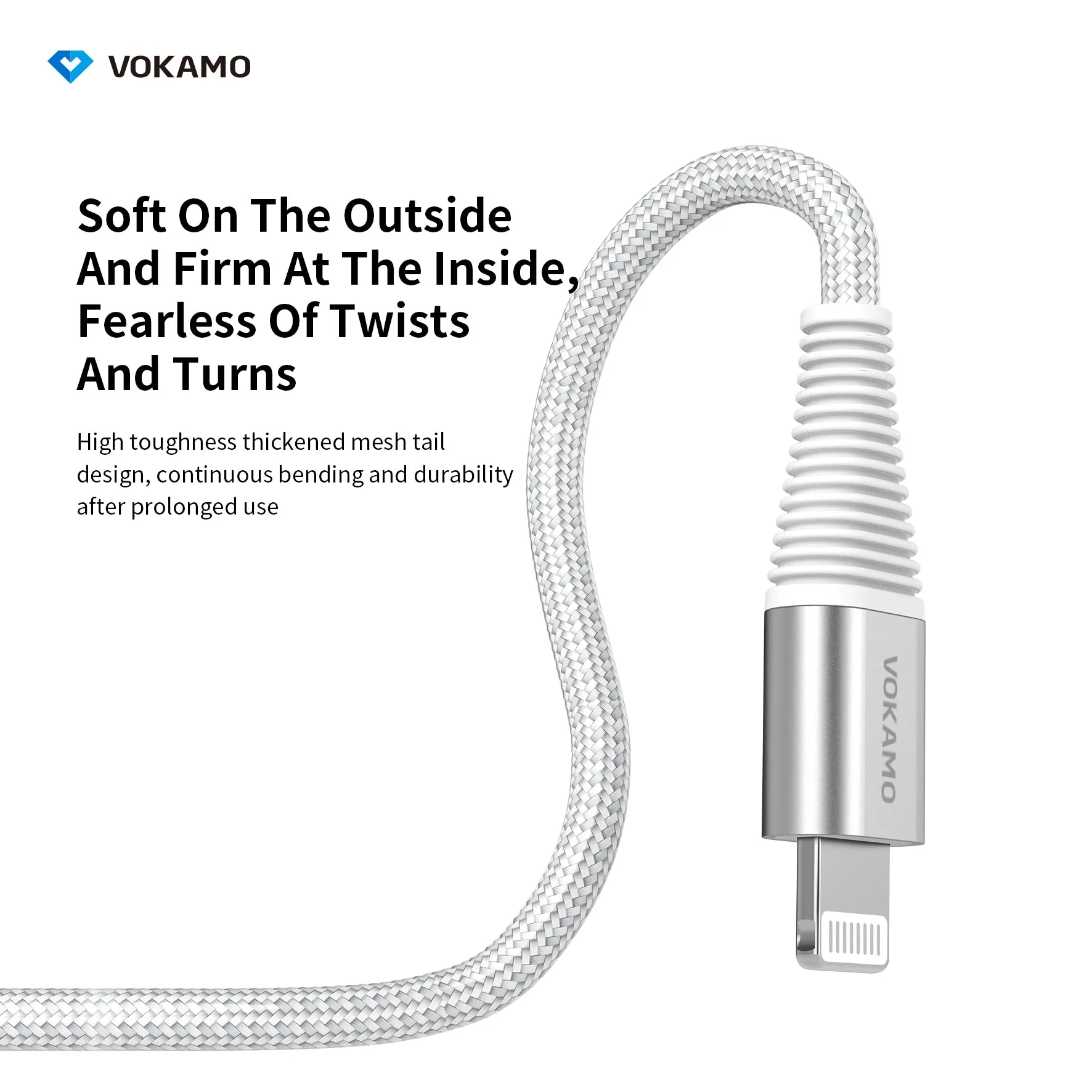 VOKAMO Nylon Braided MFi Certified USB-C to Lightning Cable(1.2m/4ft)