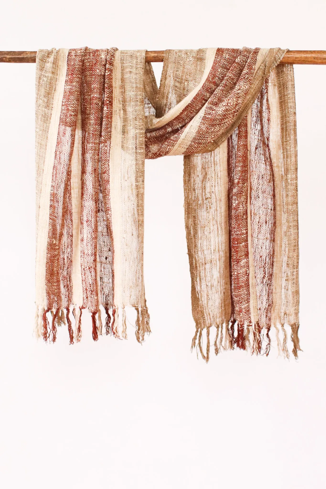 Wild Silk Scarf Nato Bark   Sun Bleached   Natural, Medium