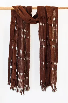 Wild Silk Spider Weave Scarf, Mushroom