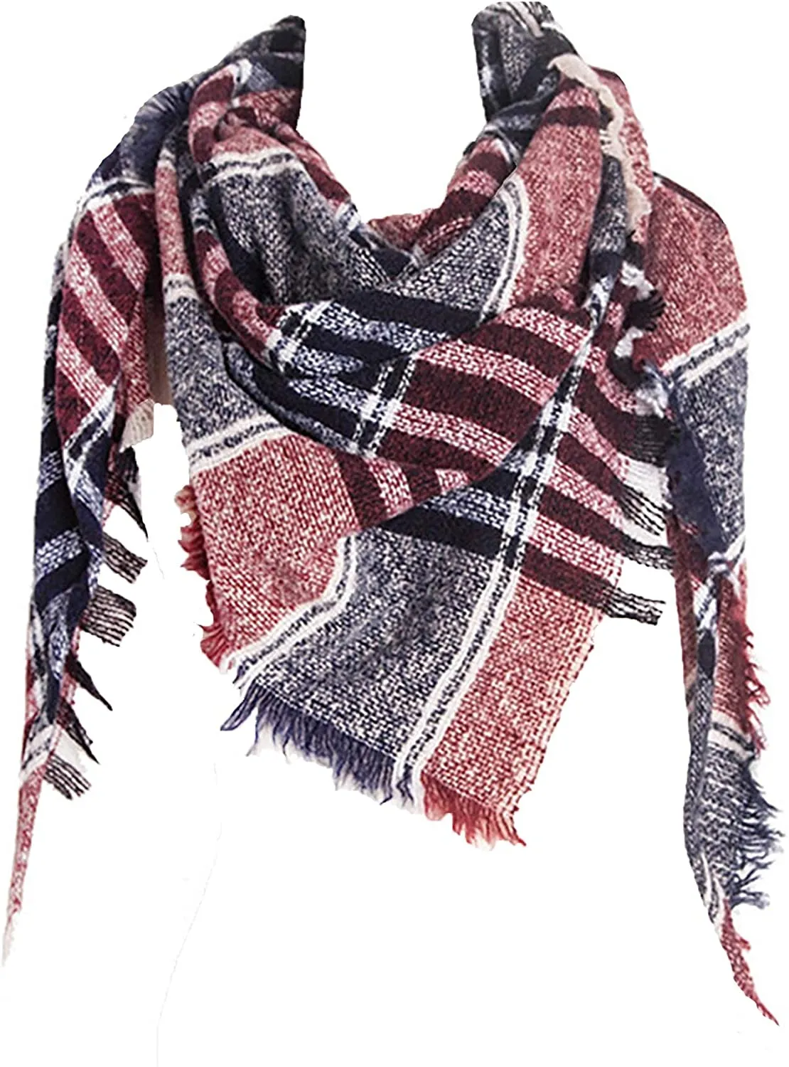 Women's Triangle Plaid Scarf Shawl