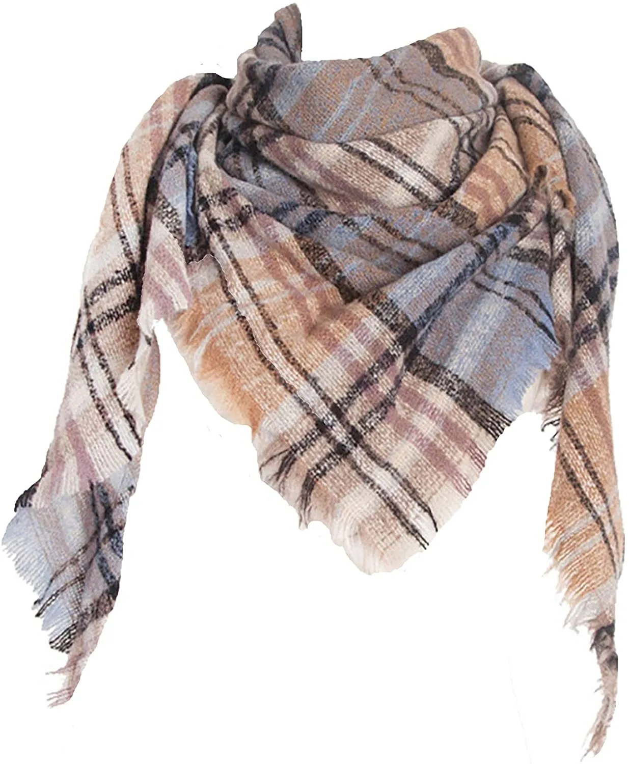 Women's Triangle Plaid Scarf Shawl