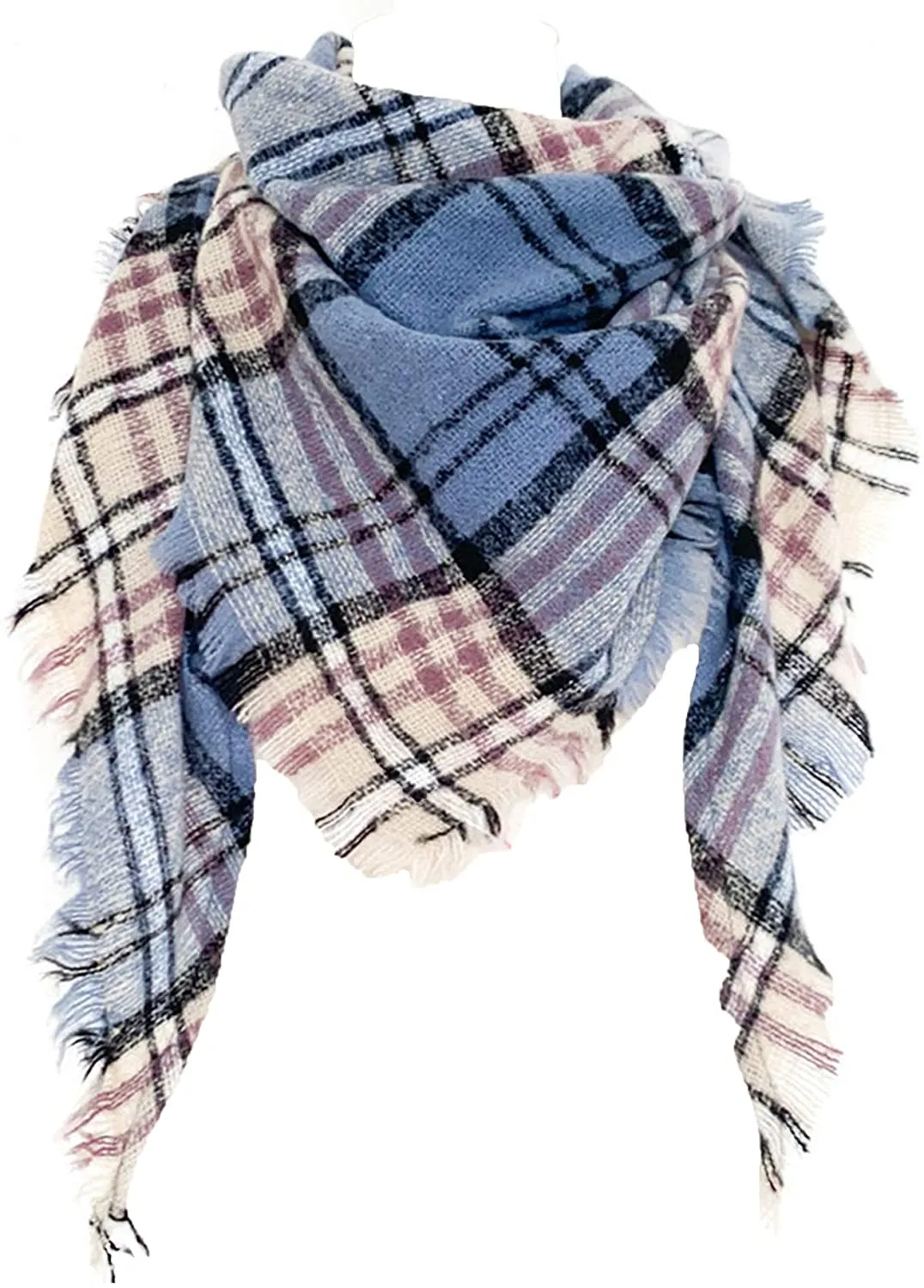 Women's Triangle Plaid Scarf Shawl