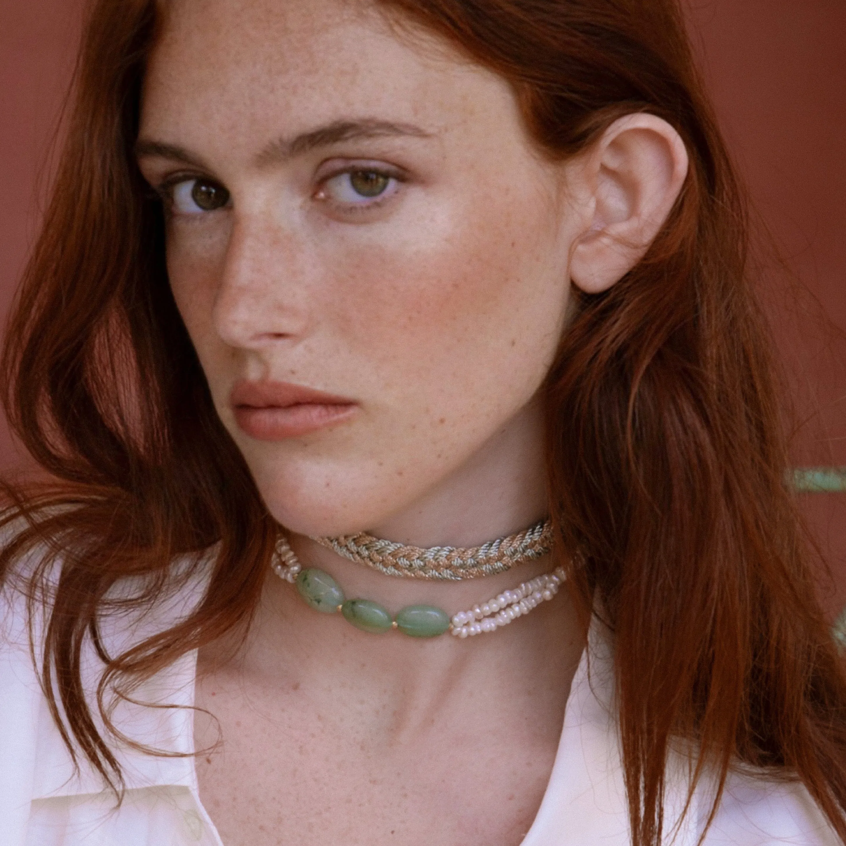 Zena Choker in Rose Gold Sage